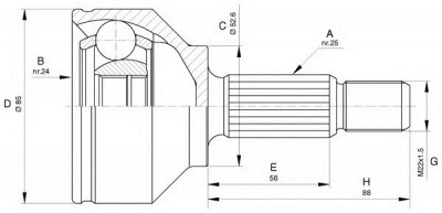 OPEN PARTS cvj564410 -  Шарнирный комплект, приводной вал
